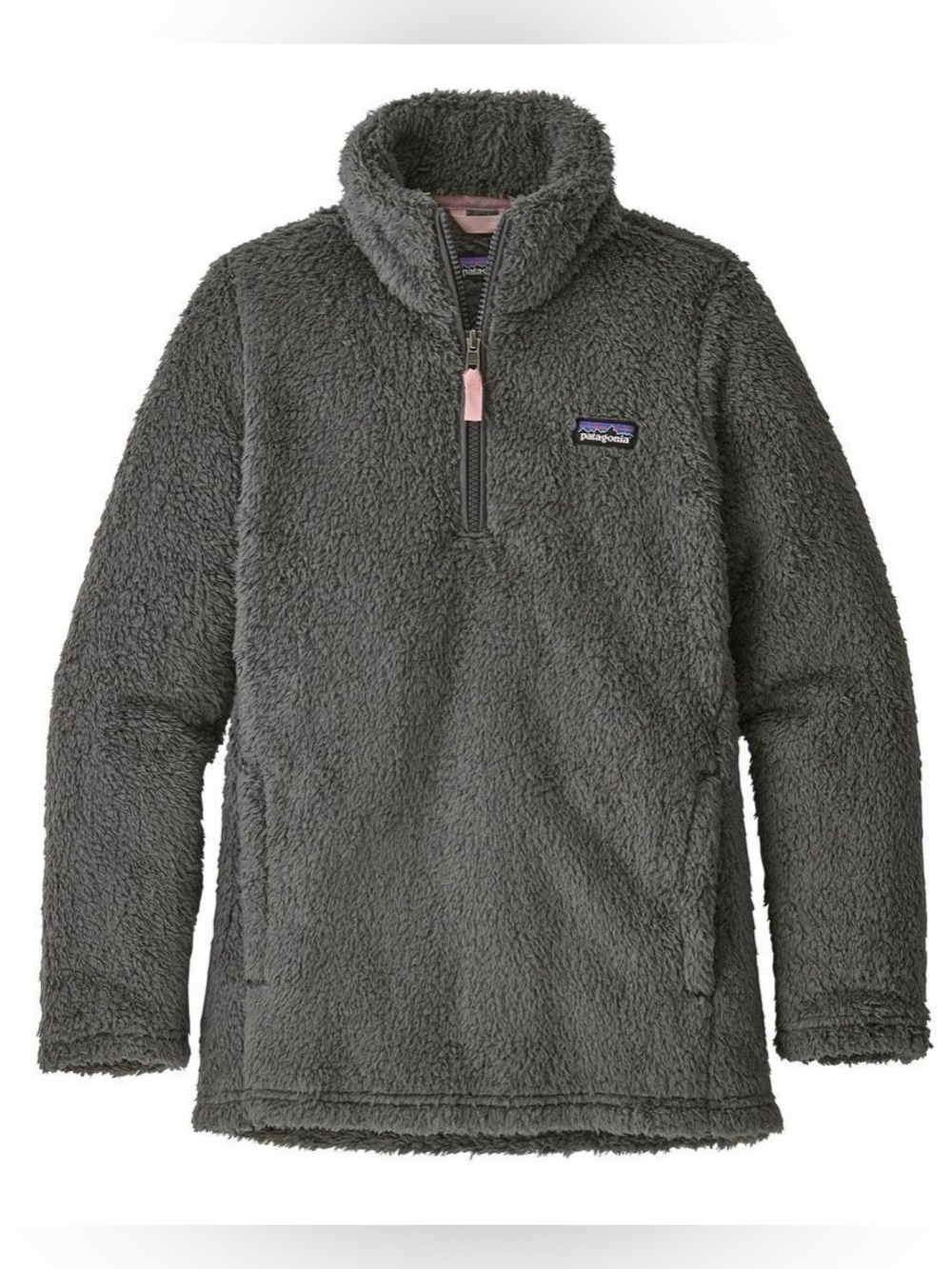 Patagonia Girl’s Los Gatos 1/4 Zip Fleece Forge Gray XXL 16-18